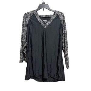 UV Skinz Rash Guard Womens XL Black Gray UPF 50+ Sunwear Long Sleeve Swim Shirt